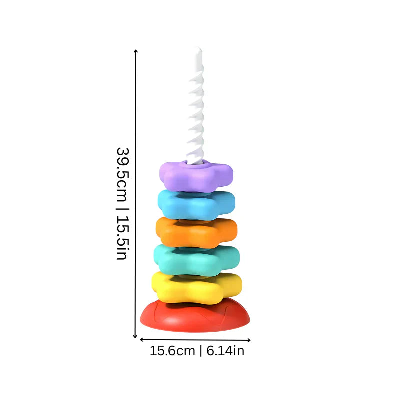 Juguete torre giratoria y de colores arcoíris