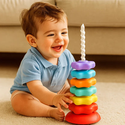 Juguete torre giratoria y de colores arcoíris